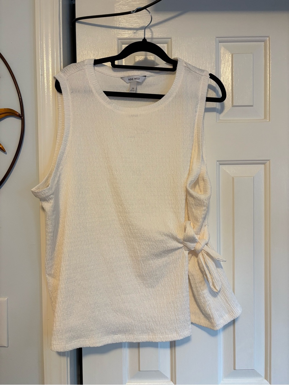 Nine West Cream Side-Tie Knit Tank